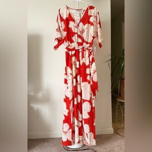 Premier Burnt Orange and Cream Floral Maxi Dress High Quality
